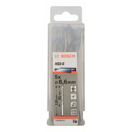 2608585512 Forets à métaux rectifiés HSS-G, DIN 338 Accessoire Bosch pro outils