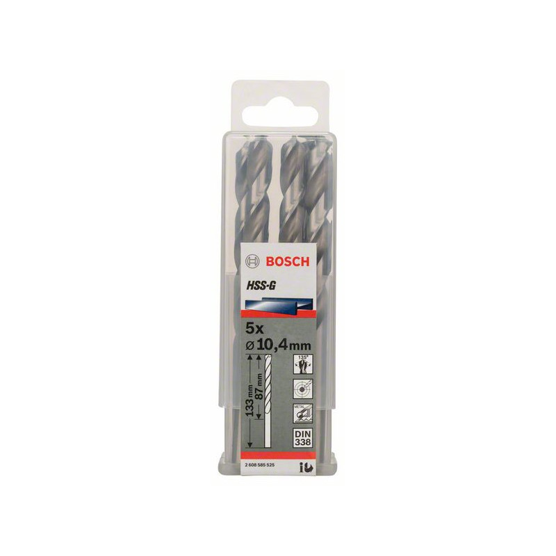 2608585525 Forets à métaux rectifiés HSS-G, DIN 338 Accessoire Bosch pro outils