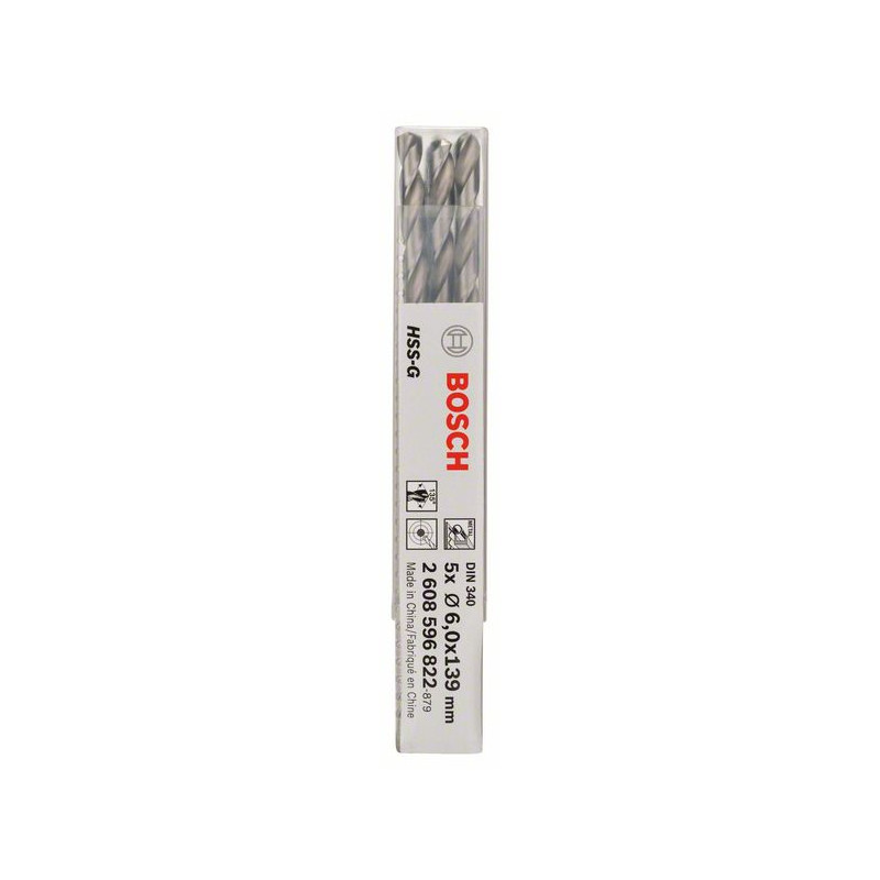 2608596822 Forets à métaux rectifiés HSS-G, DIN 340, série longue Accessoire Bosch pro outils