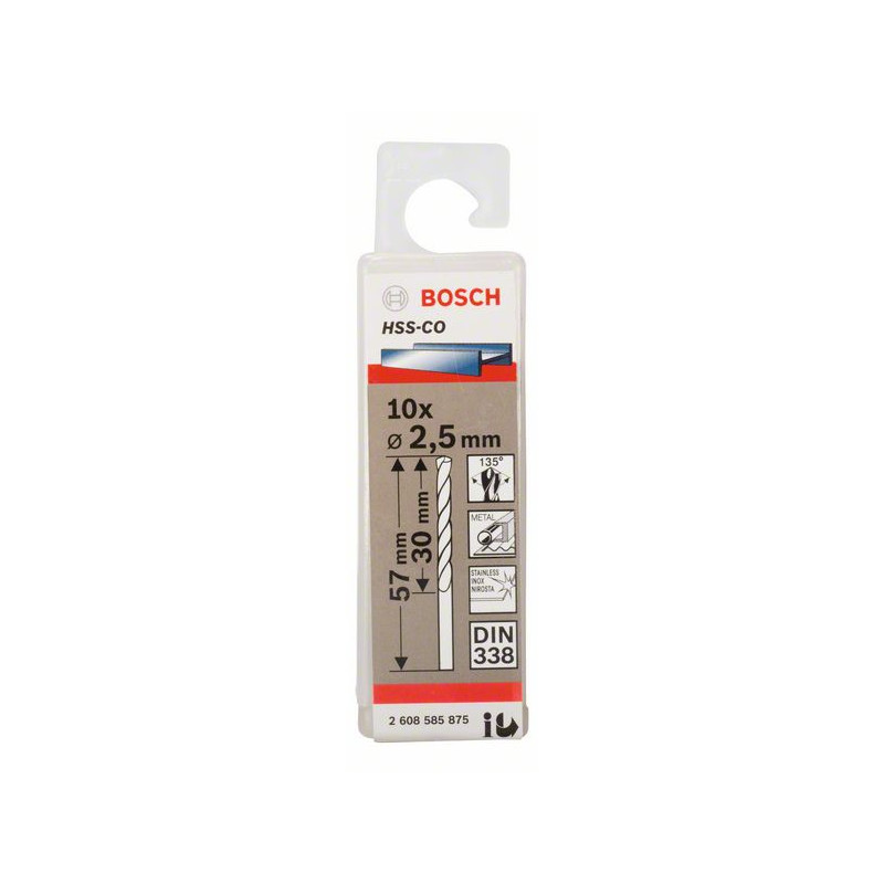 2608585875 Forets à métaux rectifiés HSS-Co, DIN 338 Accessoire Bosch pro outils