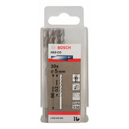 2608585885 Forets à métaux rectifiés HSS-Co, DIN 338 Accessoire Bosch pro outils