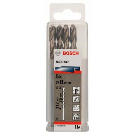 2608585894 Forets à métaux rectifiés HSS-Co, DIN 338 Accessoire Bosch pro outils