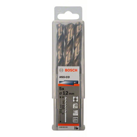 2608585903 Forets à métaux rectifiés HSS-Co, DIN 338 Accessoire Bosch pro outils