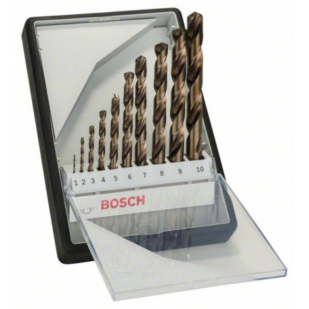 2607019925 Forets à métaux HSS-Co Robust Line, jeu de 10 pièces Accessoire Bosch pro outils