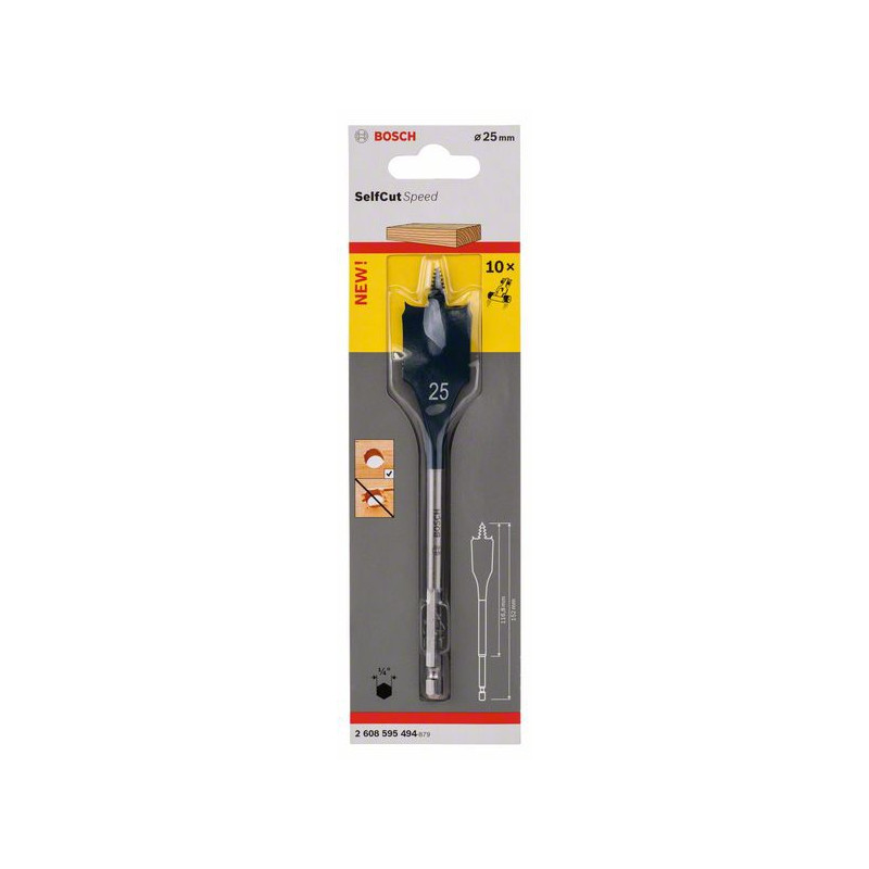 2608595494 Mèche plate Self Cut Speed, six pans Accessoire Bosch pro outils