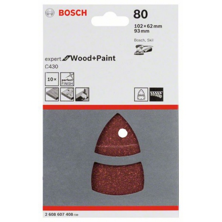2608607408 Feuille abrasive C430, kit de 10 pièces Accessoire Bosch pro outils