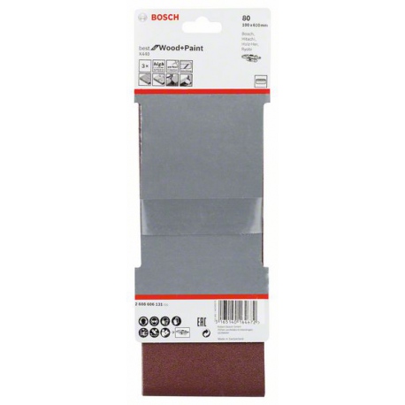 2608606131 Bande abrasive X440, kit de 3 pièces Accessoire Bosch pro outils