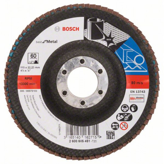 Disques à Lamelles EZARC Ø115mm Grain 40 - Pour Meulage Métal, Dérouillage Et Polissage