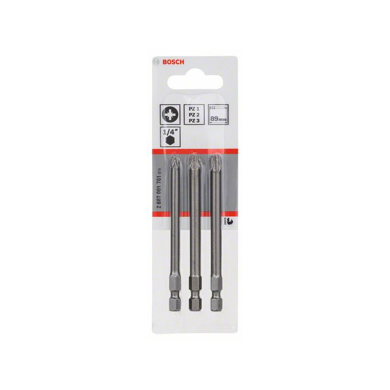 2607001761 Embouts de vissage courts, qualité extra-dure, jeu de 3 pièces Accessoire Bosch pro outils