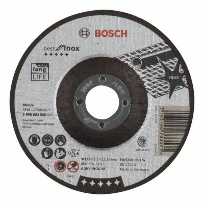 Bosch Bosch Accessories 2608600093 2608600093 Disque à tronçonner 115 mm 22.23 mm 1 