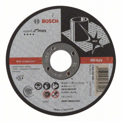 2608603408 Disque à tronçonner à moyeu plat Expert for Inox Accessoire Bosch pro outils