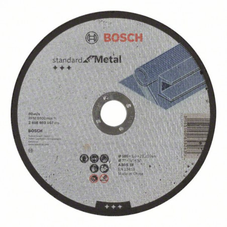 2608603167 Disque à tronçonner à moyeu plat Standard for Metal Accessoire Bosch pro outils