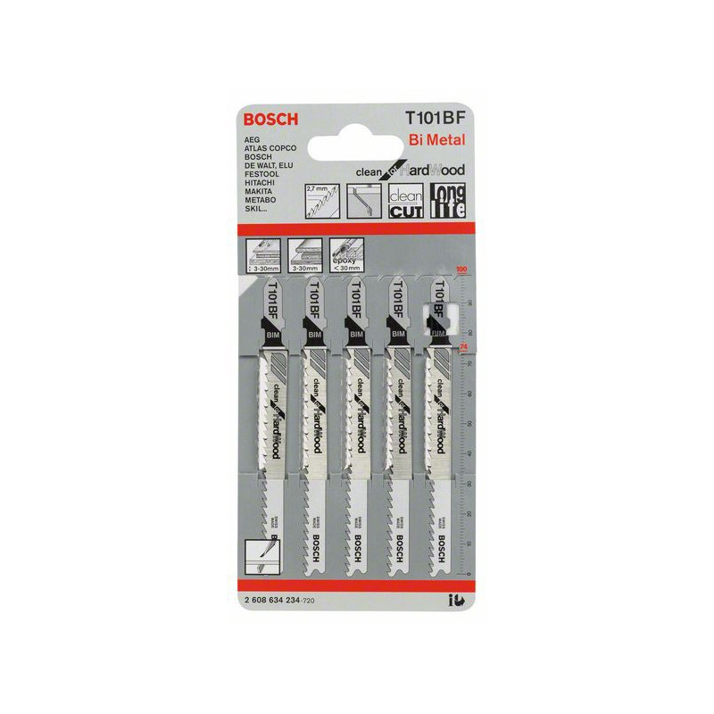 2608634234 Lame de scie sauteuse T 101 BF Accessoire Bosch pro outils
