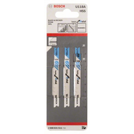 2608631511 Lame de scie sauteuse U 118 A Accessoire Bosch pro outils