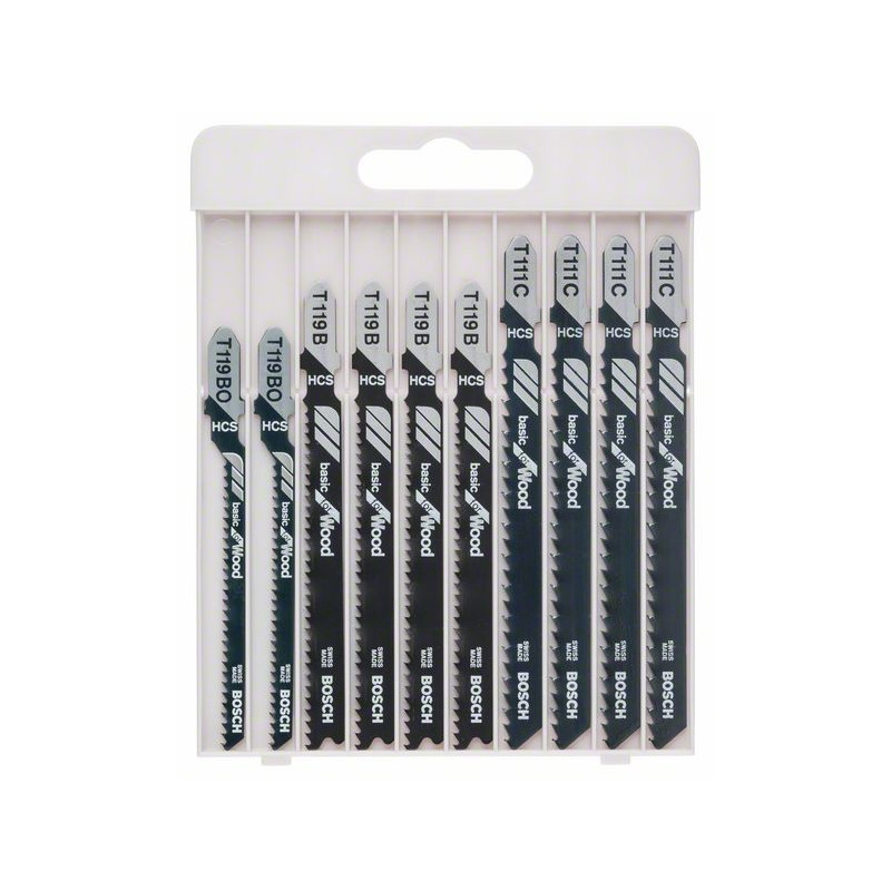 2607010629 Lames de scie sauteuse Basic for Wood, set de 10 pièces Accessoire Bosch pro outils
