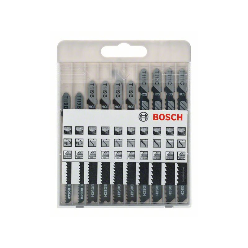 2607010629 Lames de scie sauteuse Basic for Wood, set de 10 pièces Accessoire Bosch pro outils