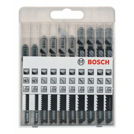 2607010629 Lames de scie sauteuse Basic for Wood, set de 10 pièces Accessoire Bosch pro outils