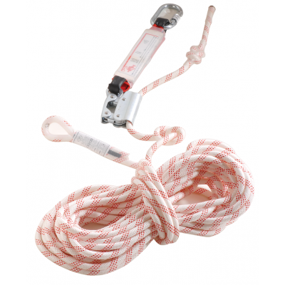 Corde antichute mobile STOP CHUTE + absorbeur d'énergie - diamètre 12 mm et longueur 20 m - TOP LOCK | 71354