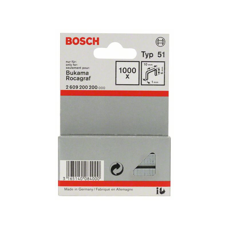 2609200200 Agrafe à fil plat de type 51 Accessoire Bosch pro outils