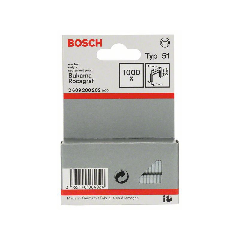 2609200202 Agrafe à fil plat de type 51 Accessoire Bosch pro outils