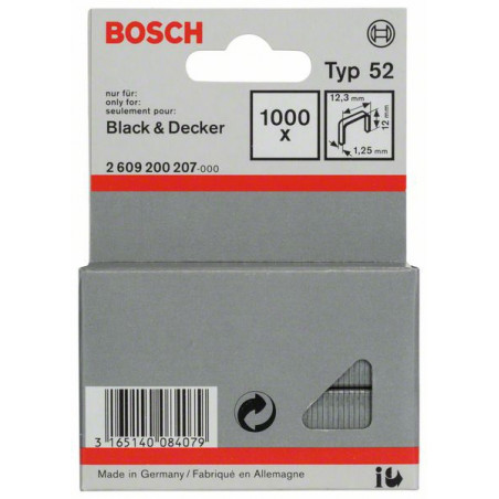 2609200207 Agrafe à fil plat de type 52 Accessoire Bosch pro outils