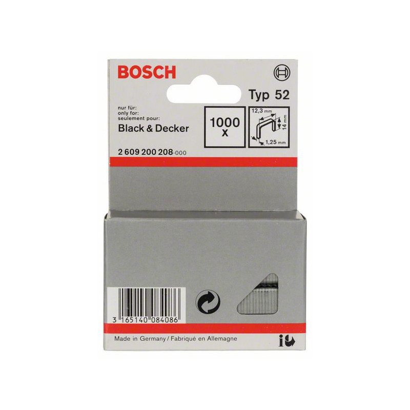 2609200208 Agrafe à fil plat de type 52 Accessoire Bosch pro outils