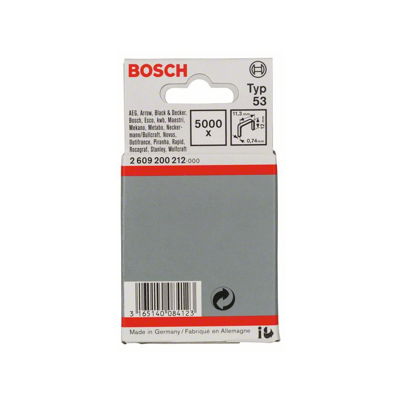 2609200212 Agrafe à fil fin de type 53 Accessoire Bosch pro outils