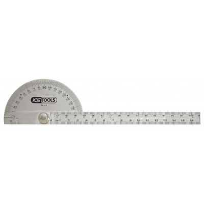 Rapporteur d'angle en Inox - serrage central - secteur 90 mm - règle 220mm - KSTOOLS | 300.0700