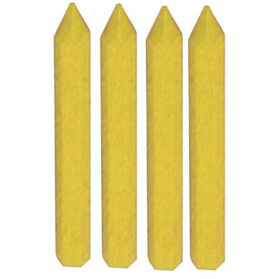 BLISTER DE 4 CRAIES JAUNES HEXAGONALES L.120MM TALIAPLAST | 400967