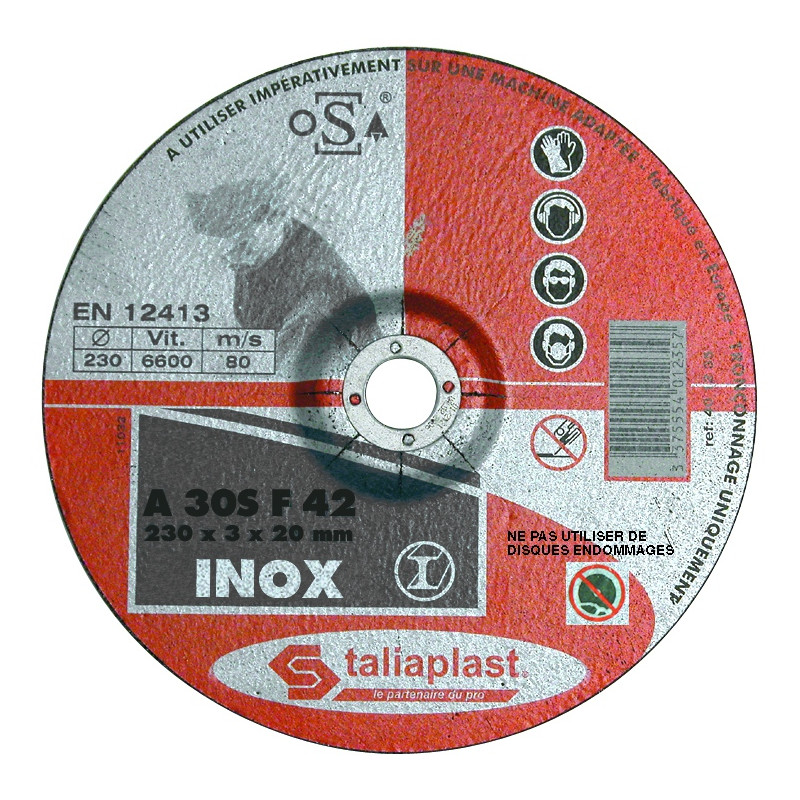 DISQUE ABRASIF POUR INOX 115MM TALIAPLAST | 401232