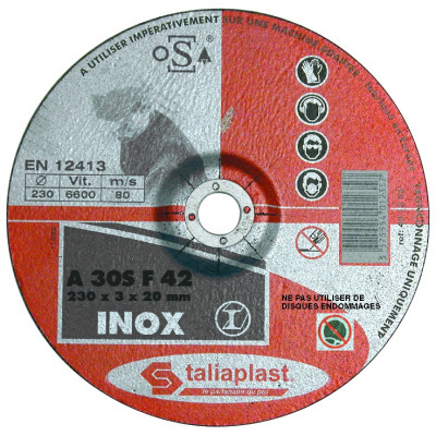 DISQUE ABRASIF POUR INOX 230MM TALIAPLAST | 401234