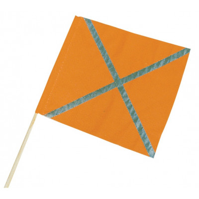 FANION ORANGE FLUO AVEC BANDES RETRO. 40X50CM TALIAPLAST | 550402