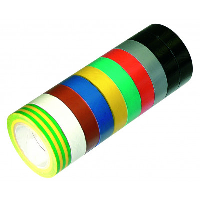 LOT DE 10 ROULEAUX PVC ADHESIFS MULTICOLORES TALIAPLAST | 401041
