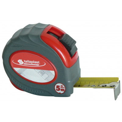 QUINTUPLE METRE BOITIER ROUGE BI-MAT. 25MM (BLISTER) TALIAPLAST | 490762