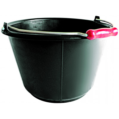 SEAU PLASTIQUE NOIR 16 LITRES POIGNEE Anse 6,3mm TALIAPLAST | 310173