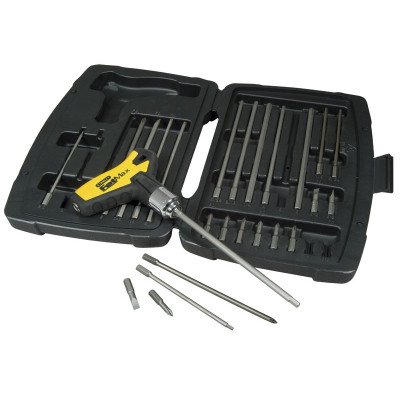 JEU DE CLÉS A CLIQUET MANCHE "T"  - 27 PIECES STANLEY FATMAX 0-79-153