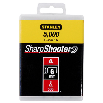 AGRAFES 10MM TYPE A - BOITE DE 5000 PIÈCES STANLEY 1-TRA206-5T
