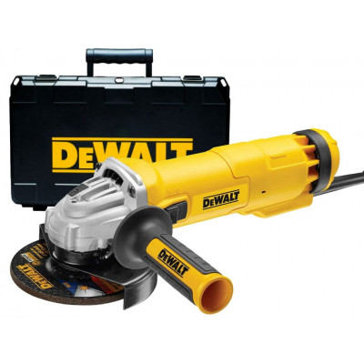 Meuleuse Dewalt diamètre 125mm 1400W avec système anti redémarrage + Système DES* avec coffret, mallette de transport | DWE4237K