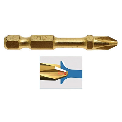 Makita B-28307 Embouts à tête ''Grip Spécial Bois'' longs 50 mm Impact Gold Torsion PHILLIPS (Ph) Hexa 1/4''