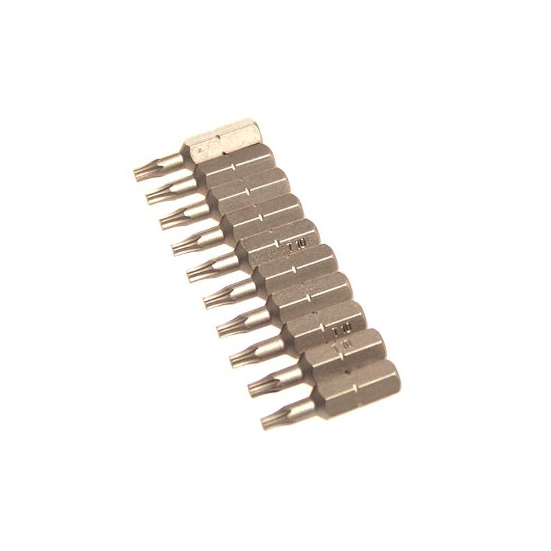 Makita P-06373 Lots de 10 embouts courts 25 mm TORX (T) Hexa 1/4''
