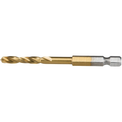 Makita B-51063 Forets courts à métaux HSS titane, hex 1/4'', pour visseuses à chocs
