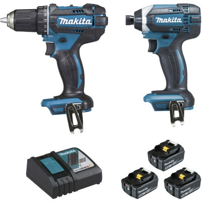 Makita DLX2127TJ1 Ensemble de 2 machines 18 V Li-Ion 5 Ah (DDF482 + DTD152)