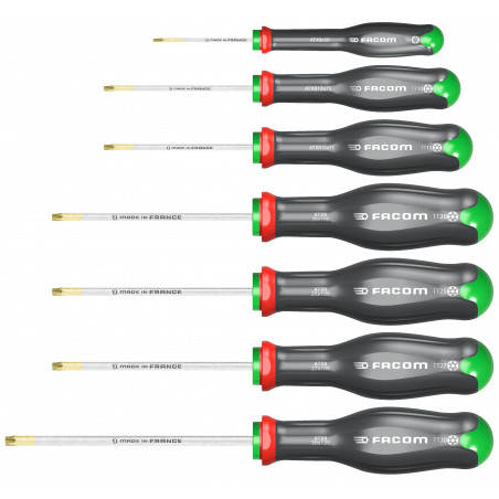 Jeu de 7 tournevis Protwist Torx et tamper lame ronde Facom | ATXR.J7PB