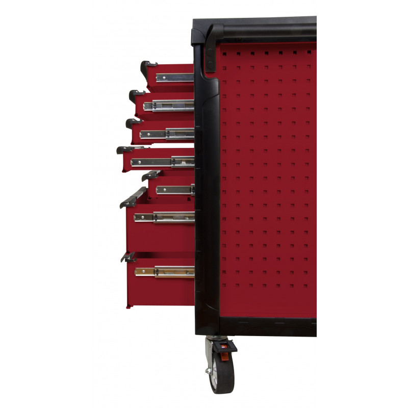 Servante PEARLline rouge, 7 tiroirs - Kstools | 809.0007