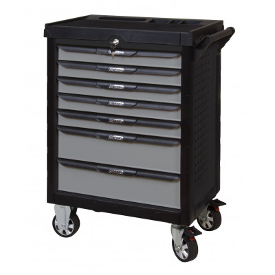 Servante PEARLline grise et noire, 7 tiroirs - Kstools | 816.0007