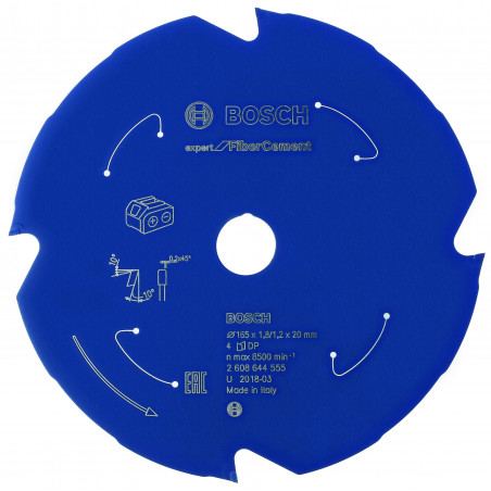 Lame de scie circulaire Sans-fil Expert for Ciment 165x20x4T Bosch Professional | 2608644555