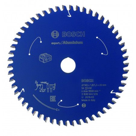 Lame de scie circulaire Sans-fil Expert Alu 160x20x54T Bosch Professional | 2608644538