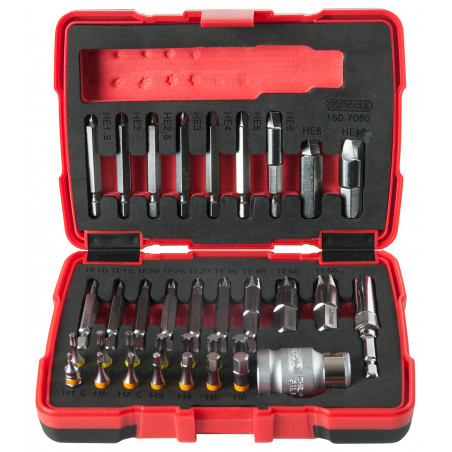 Coffret d'embouts d'extraction pour vis TORX® et 6 pans, 34 pcs KS Tools | 150.7060