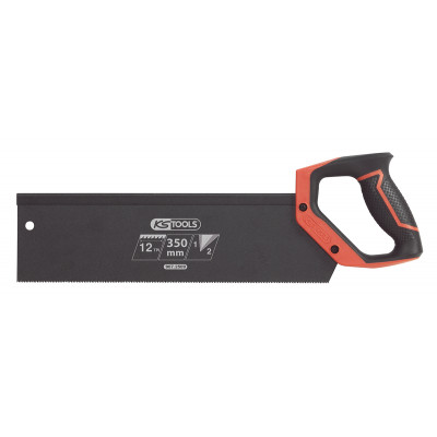 Scie à dos travaux de finition 350mm, 2 angles de coupe 12TPI, poignée bi-matière KS Tools | 907.2509