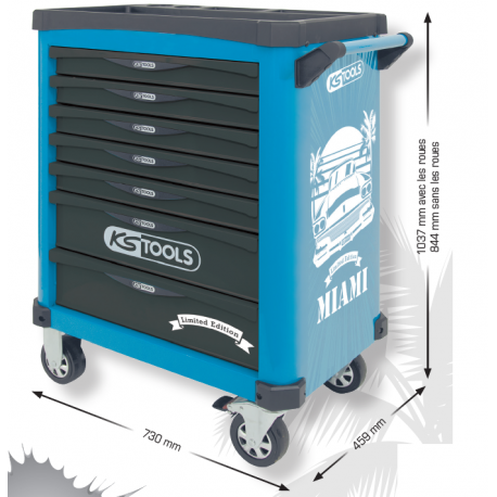 Servante MIAMI 7 tiroirs édition limitée équipée de 284 outils KSTools